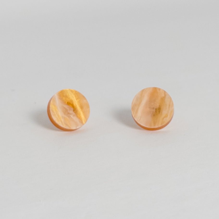 15mm Round Stud - Amber Haze - Mingled