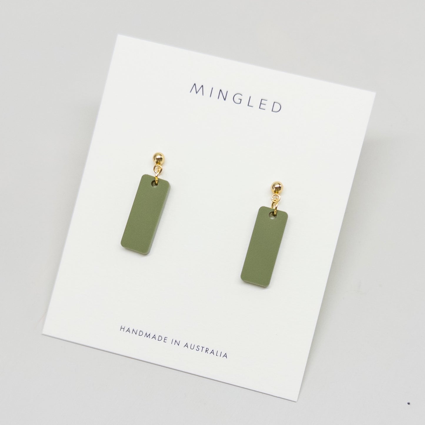 Oblong Dangle - Olive Green