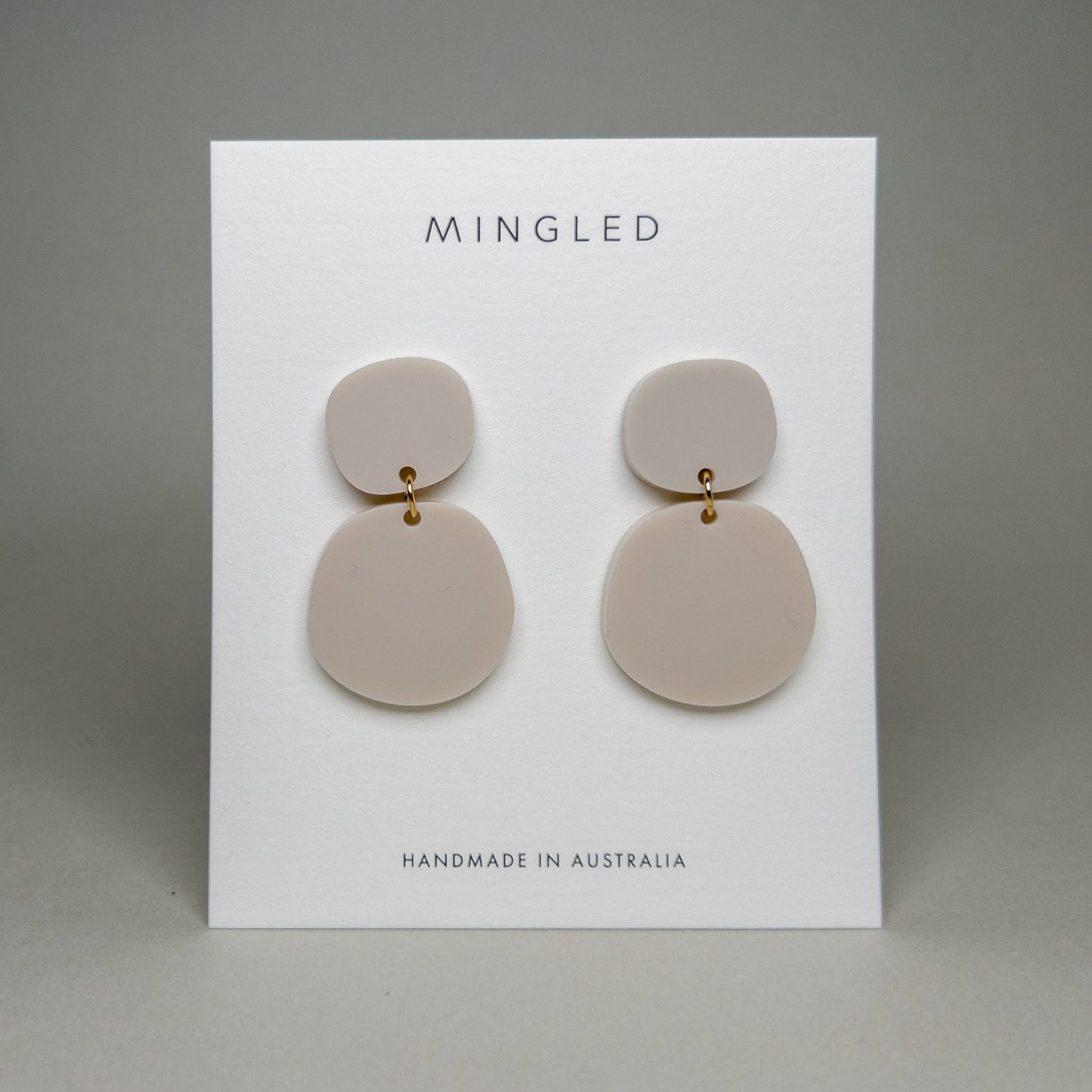 Boulder Statement Dangles - Matte Ivory Beige - Mingled