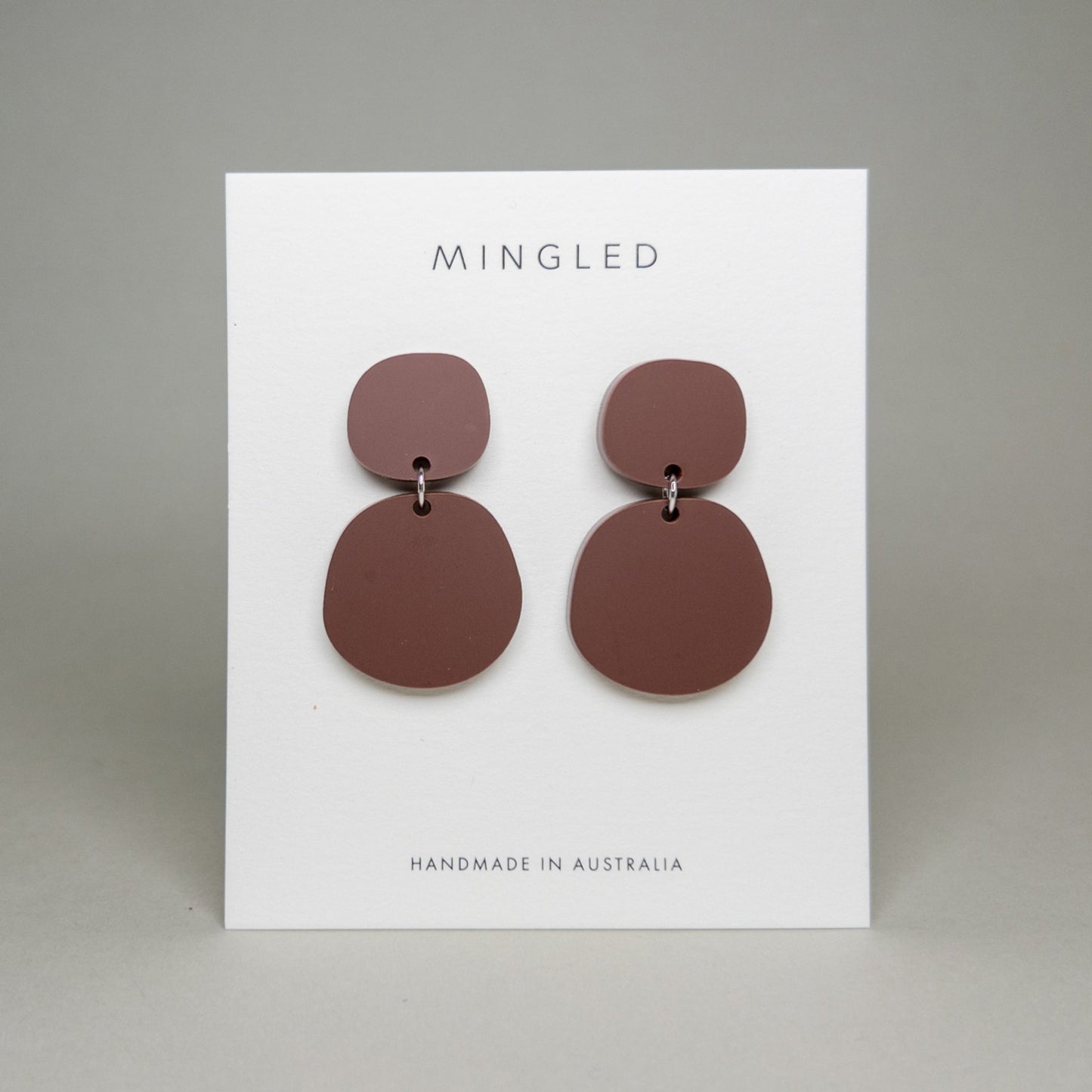 Boulder Statement Dangles - Matte Nutmeg Brown - Mingled