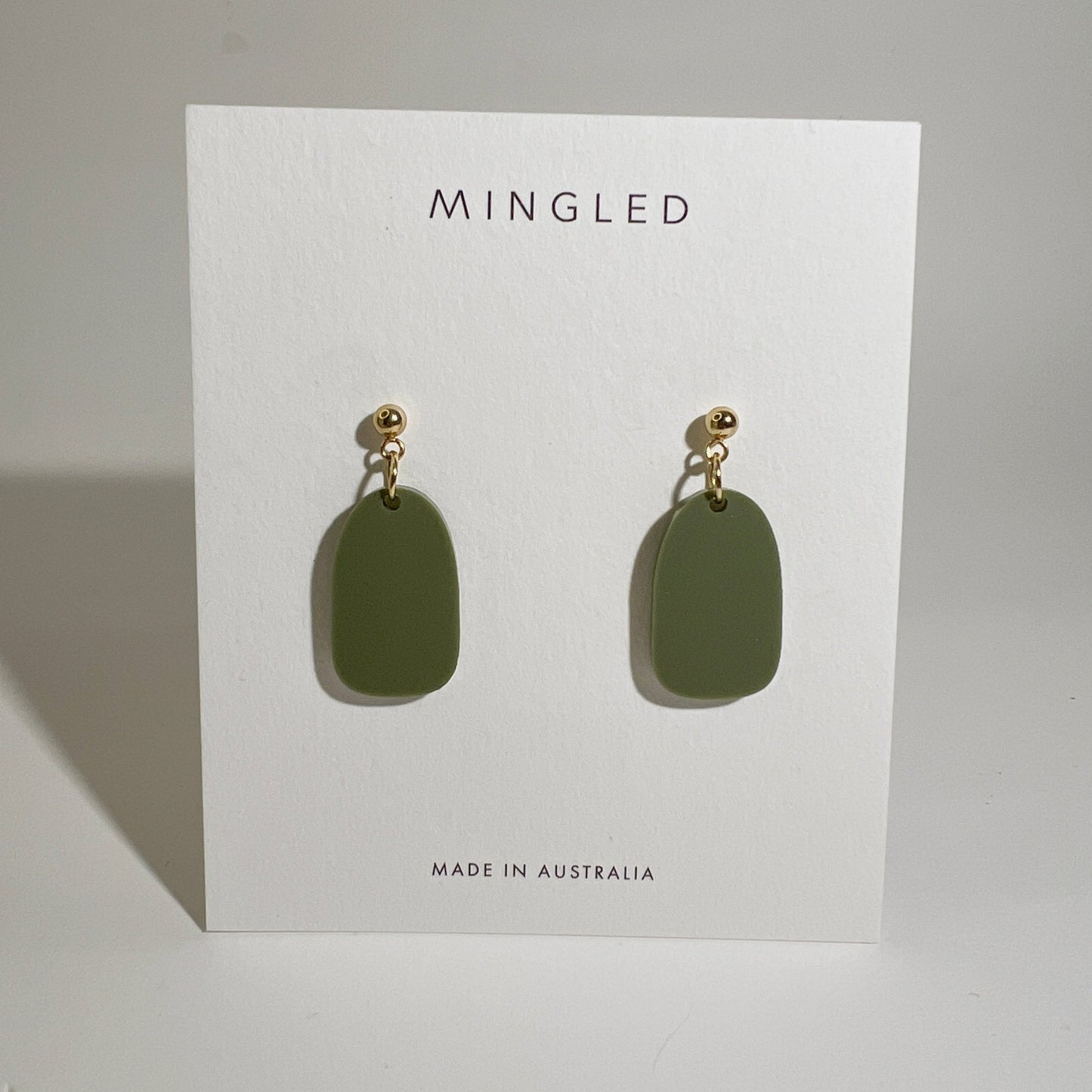 Clio Earrings - Matte Olive Green - Mingled