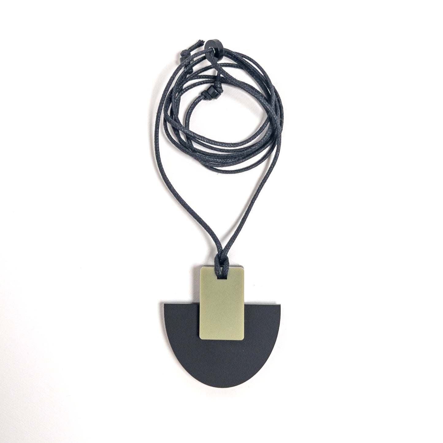 Echo Pendant Necklace - Black and Olive