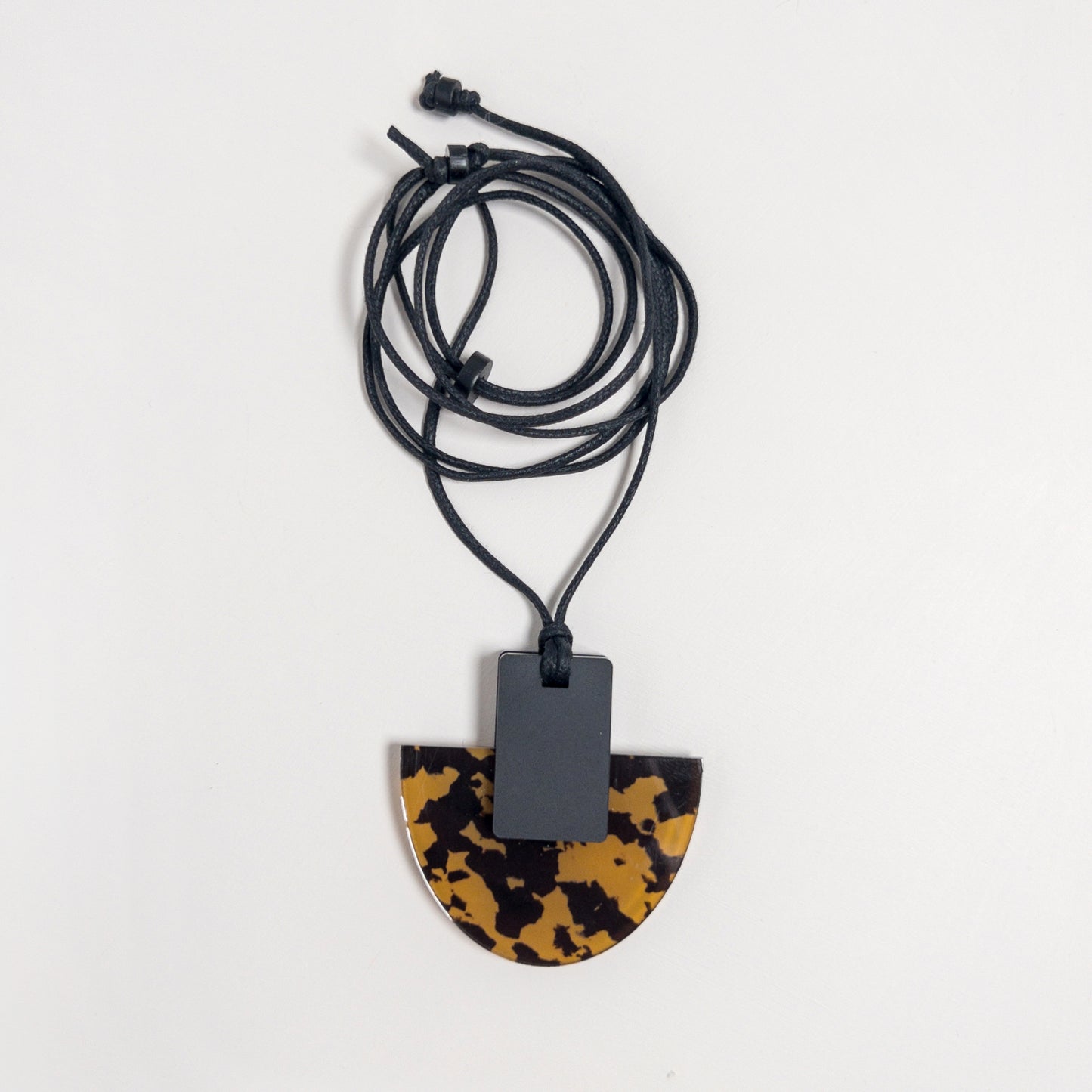 Echo Pendant Necklace - Tortoise Shell and Black