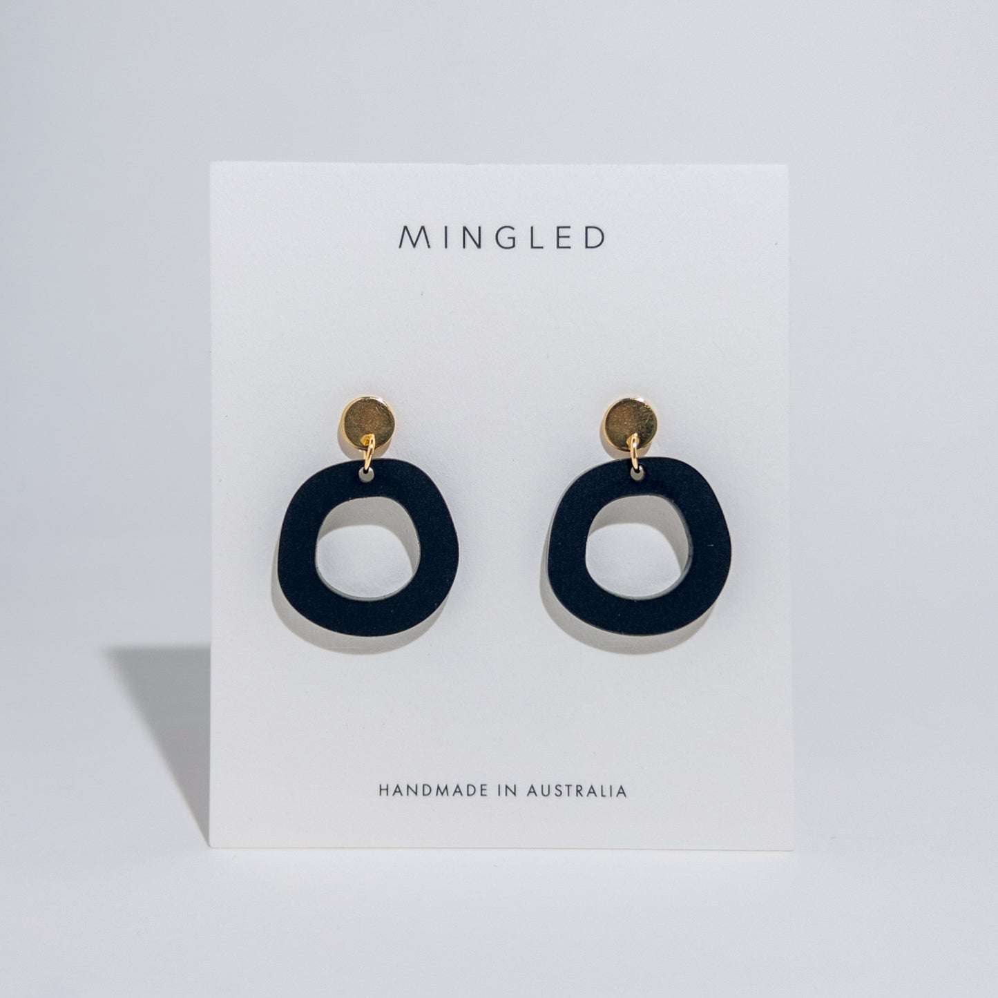 Frankie Minimalist Dangle Earrings - Black