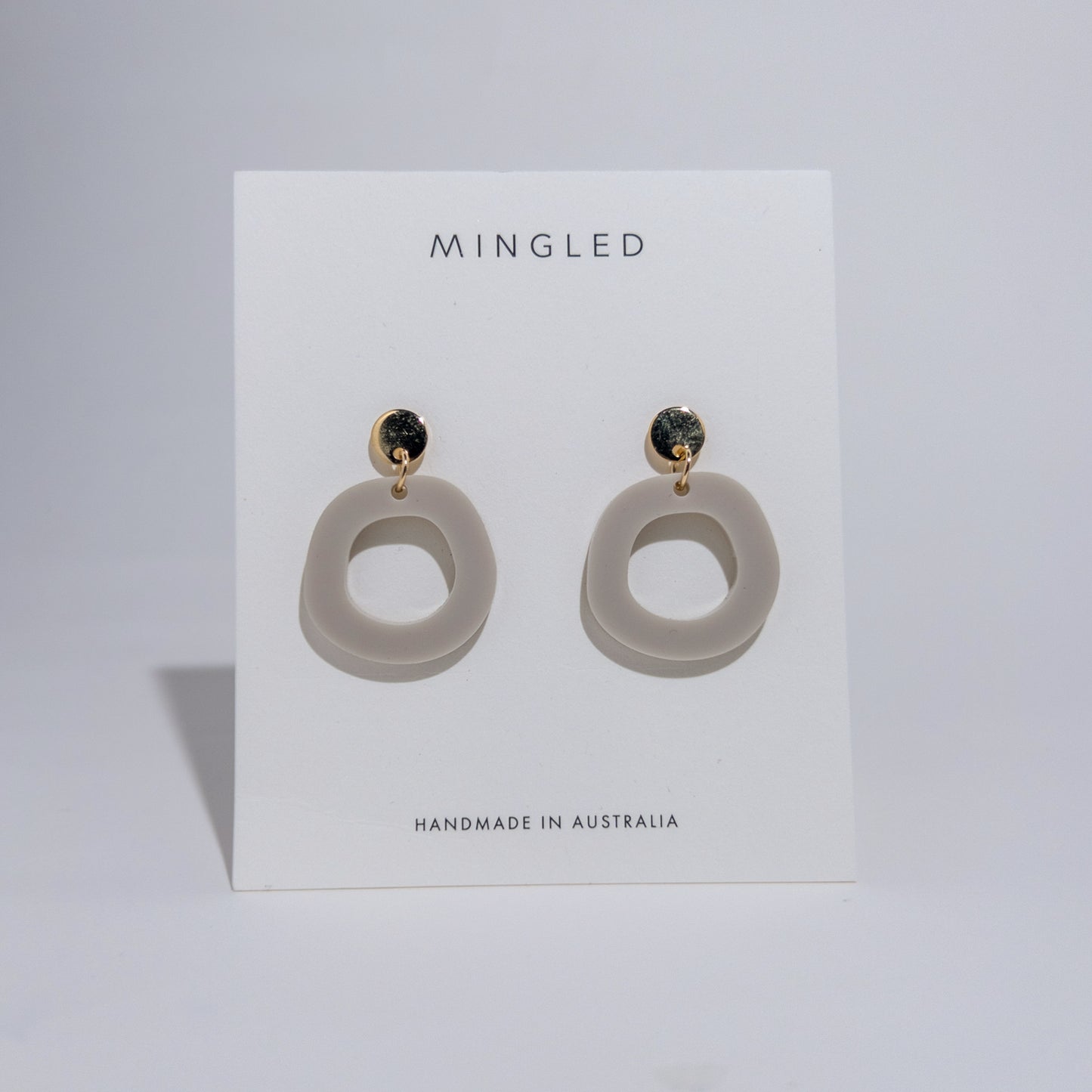 Frankie Minimalist Dangle Earrings - Ivory Beige