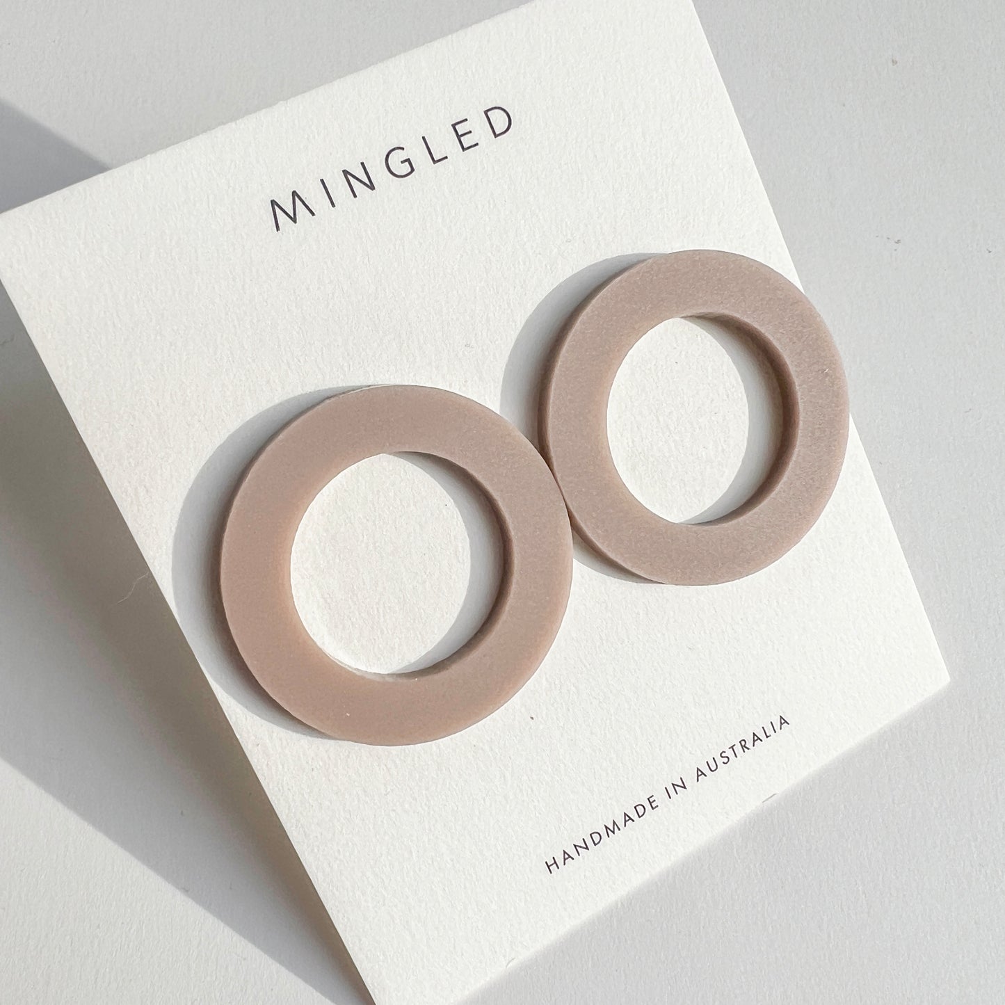 HOOP Stud Earrings - Taupe