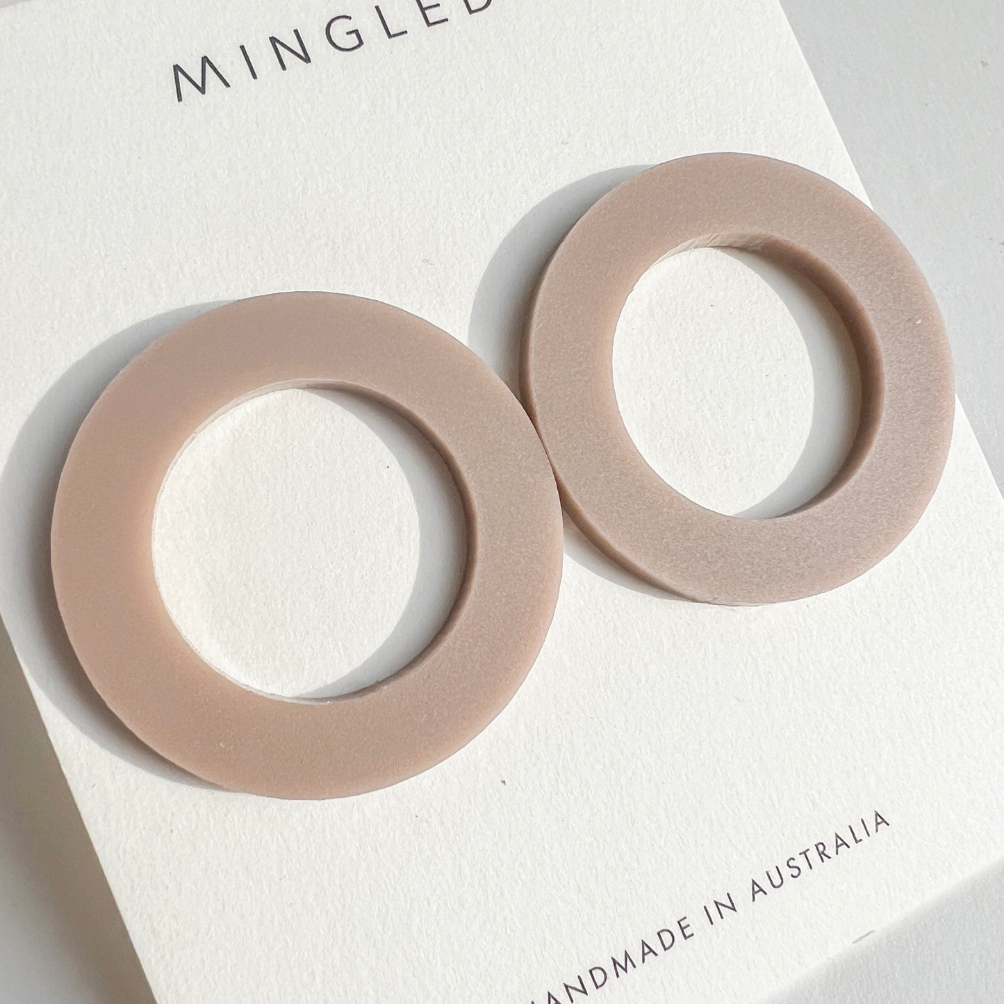 HOOP Stud Earrings - Taupe