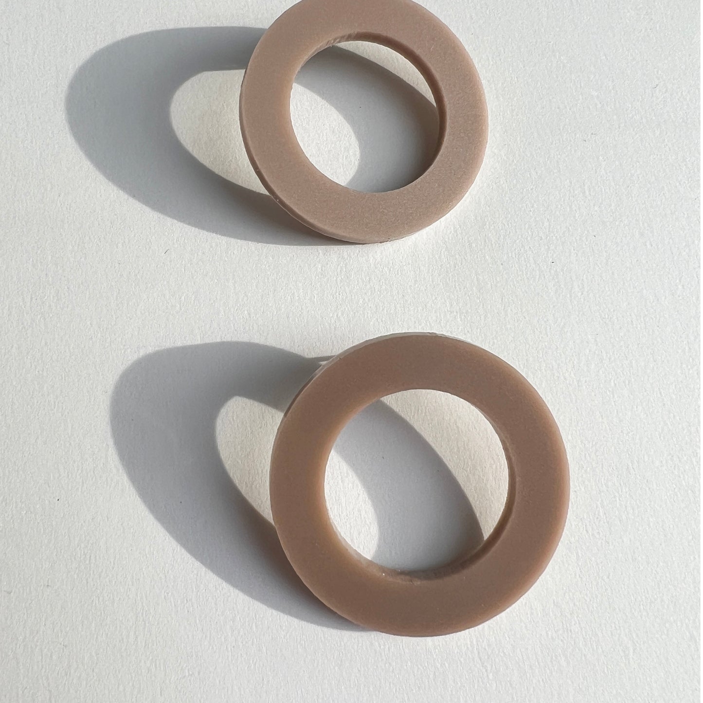 HOOP Stud Earrings - Taupe