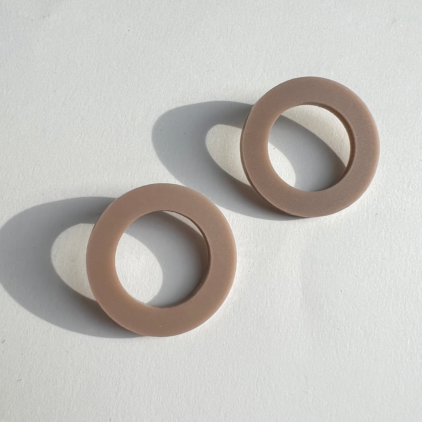 HOOP Stud Earrings - Taupe