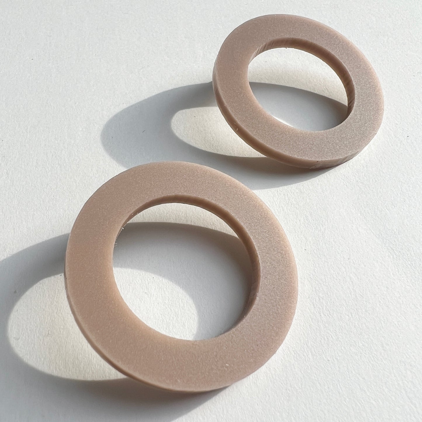 HOOP Stud Earrings - Taupe