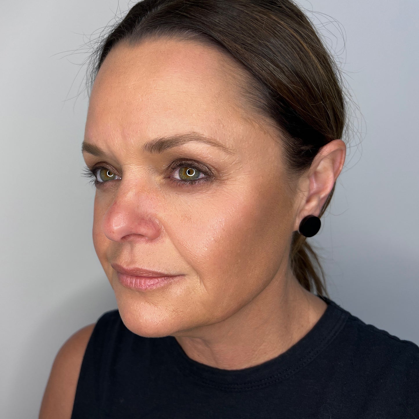 Set of 3 Studs - 15mm Round - Ivory, Burgundy, Black