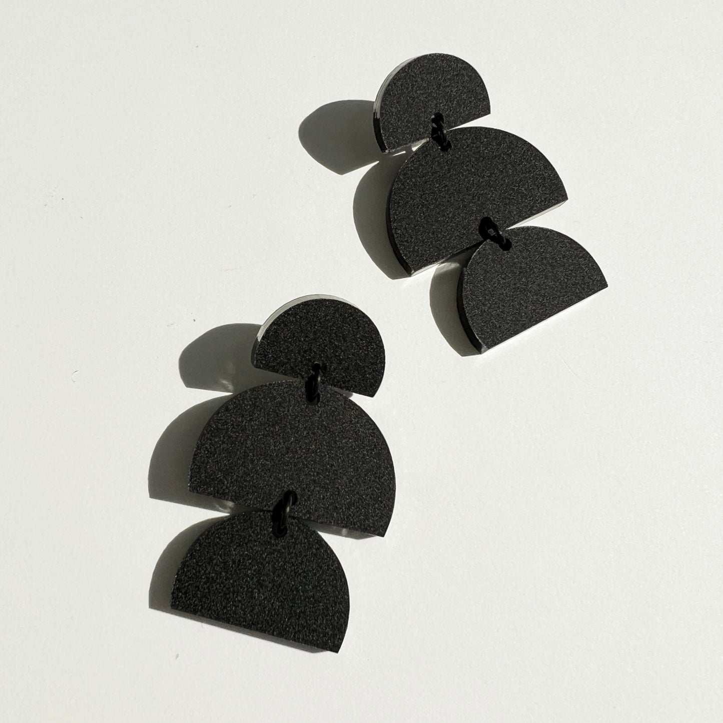 Izzy Matte Black Statement Earrings