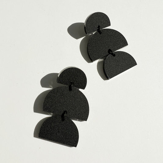 Izzy Matte Black Statement Earrings