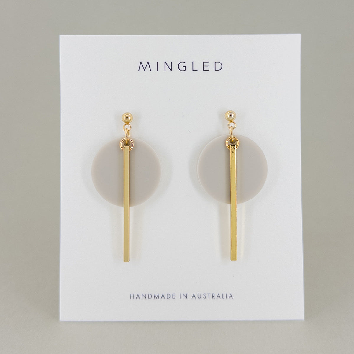 Beige and Gold Formal Earrings