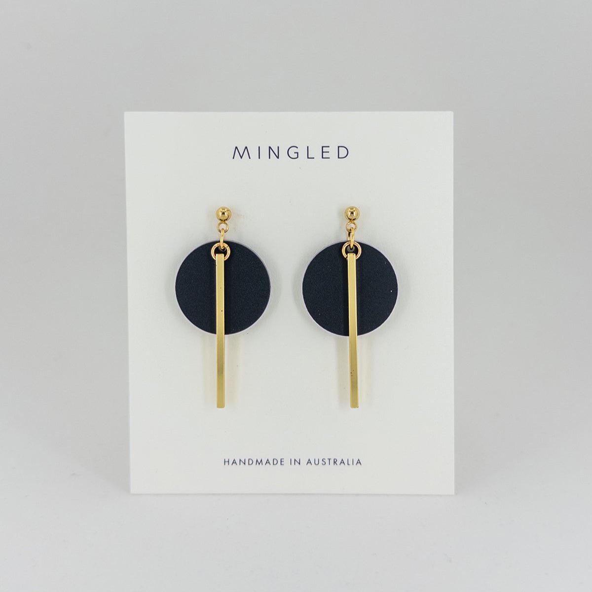 KYRA Dangle Earrings - Black & Gold - Mingled
