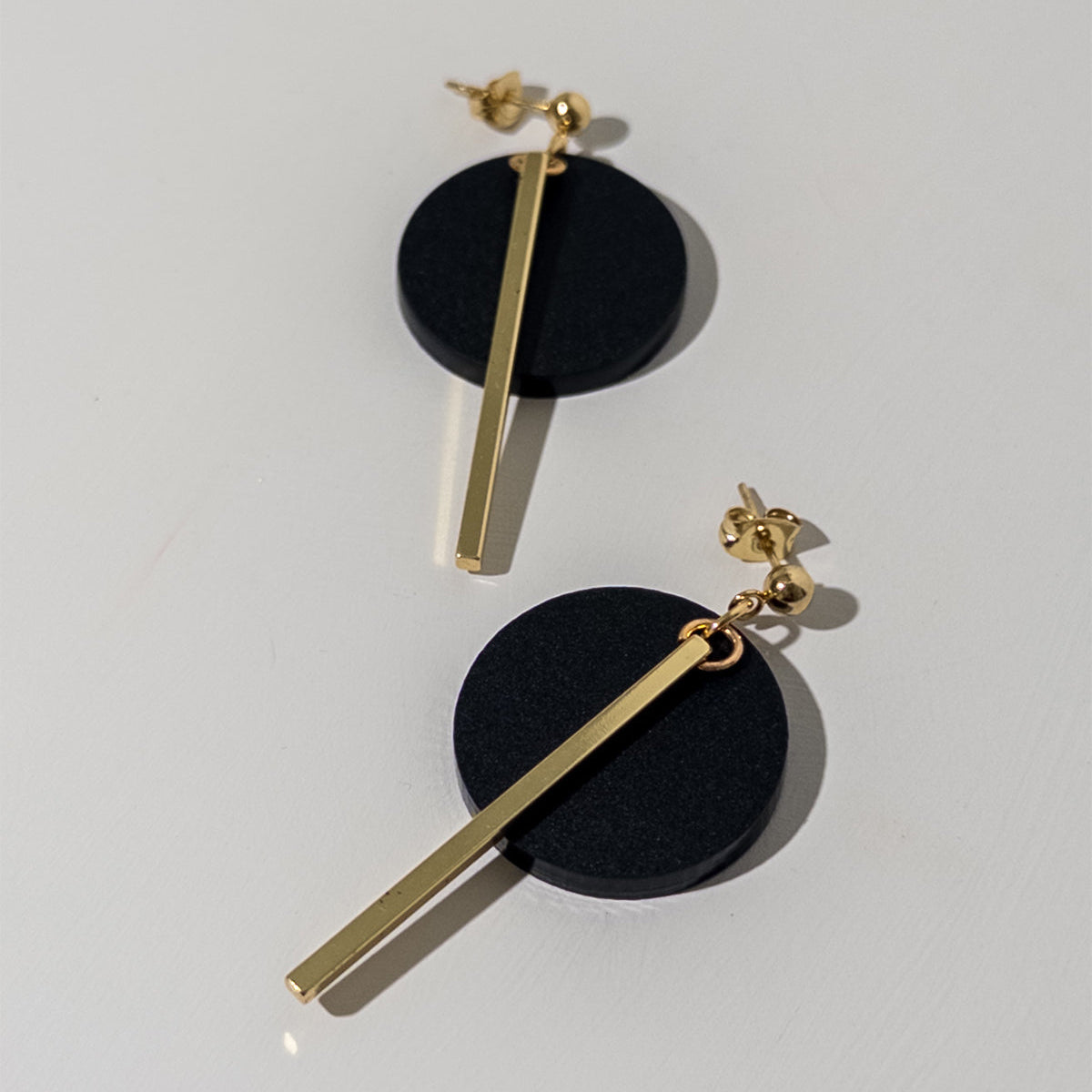 Gold and Black Formal Earrings
