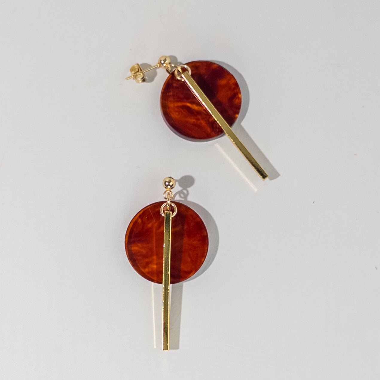 KYRA Dangle Earrings - Lava & Gold - Mingled