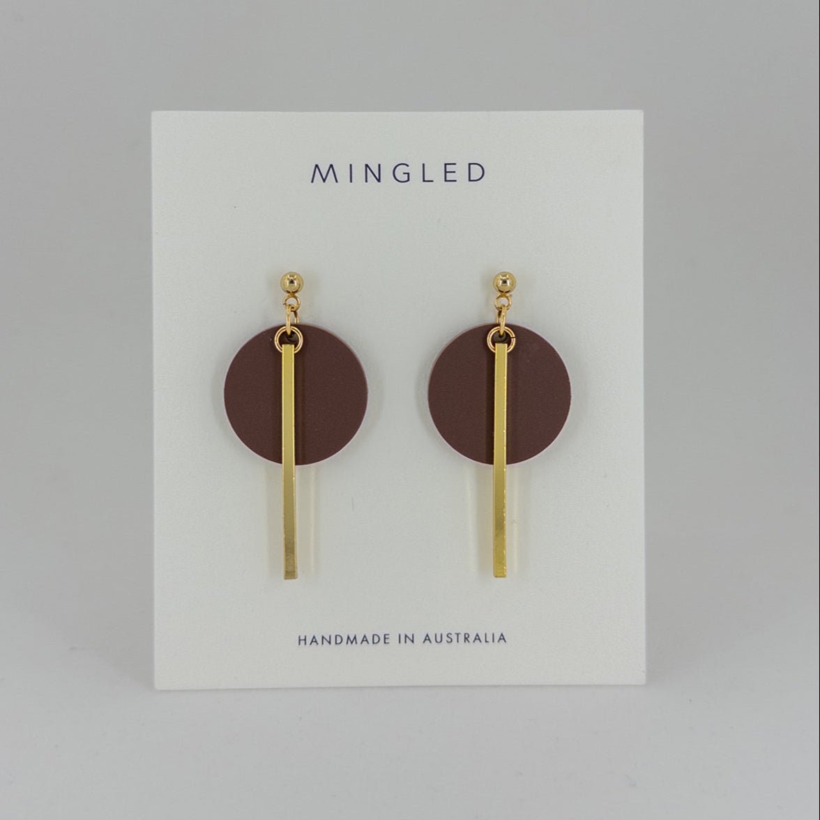 KYRA Dangle Earrings - Burgundy & Gold - Mingled