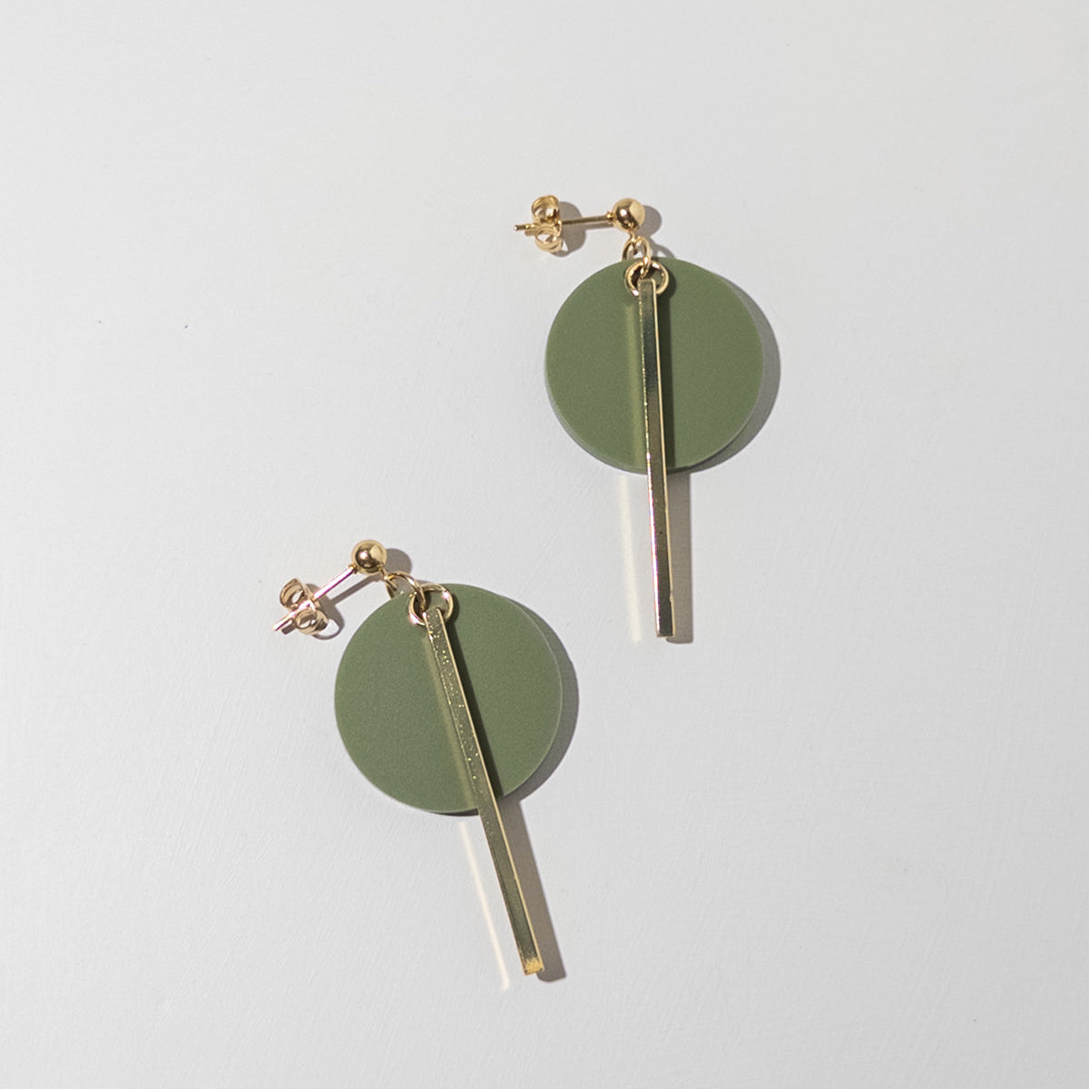 Khaki and Gold Earrings