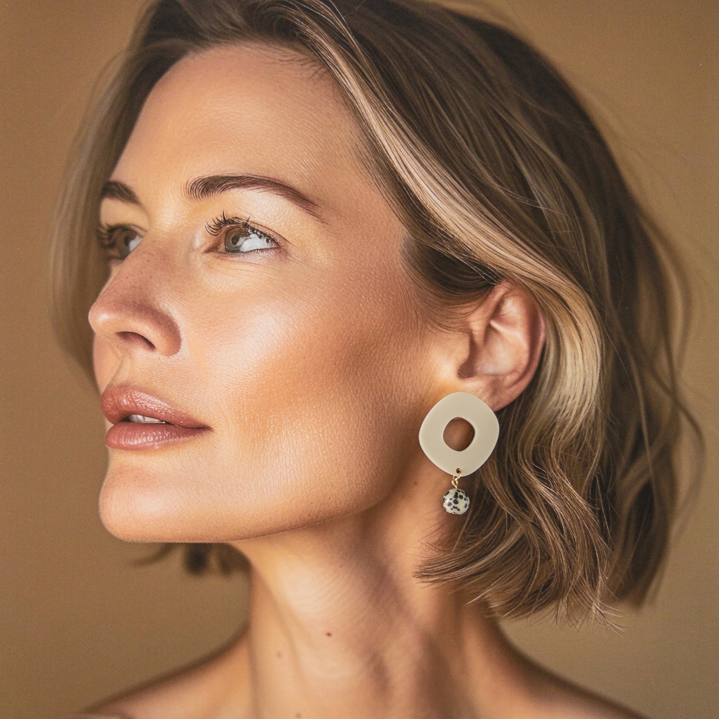 Off White Dangle Earrings