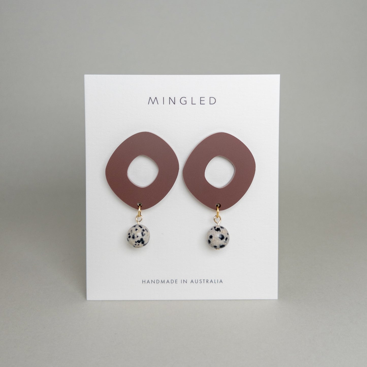 Lunar Drop Earrings - Nutmeg Brown