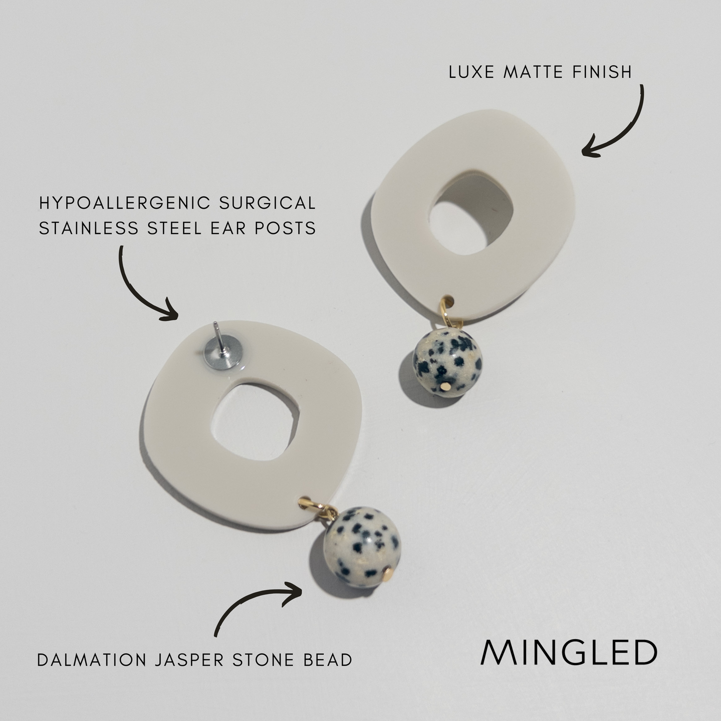 Lunar Drop Earrings - Ivory Beige