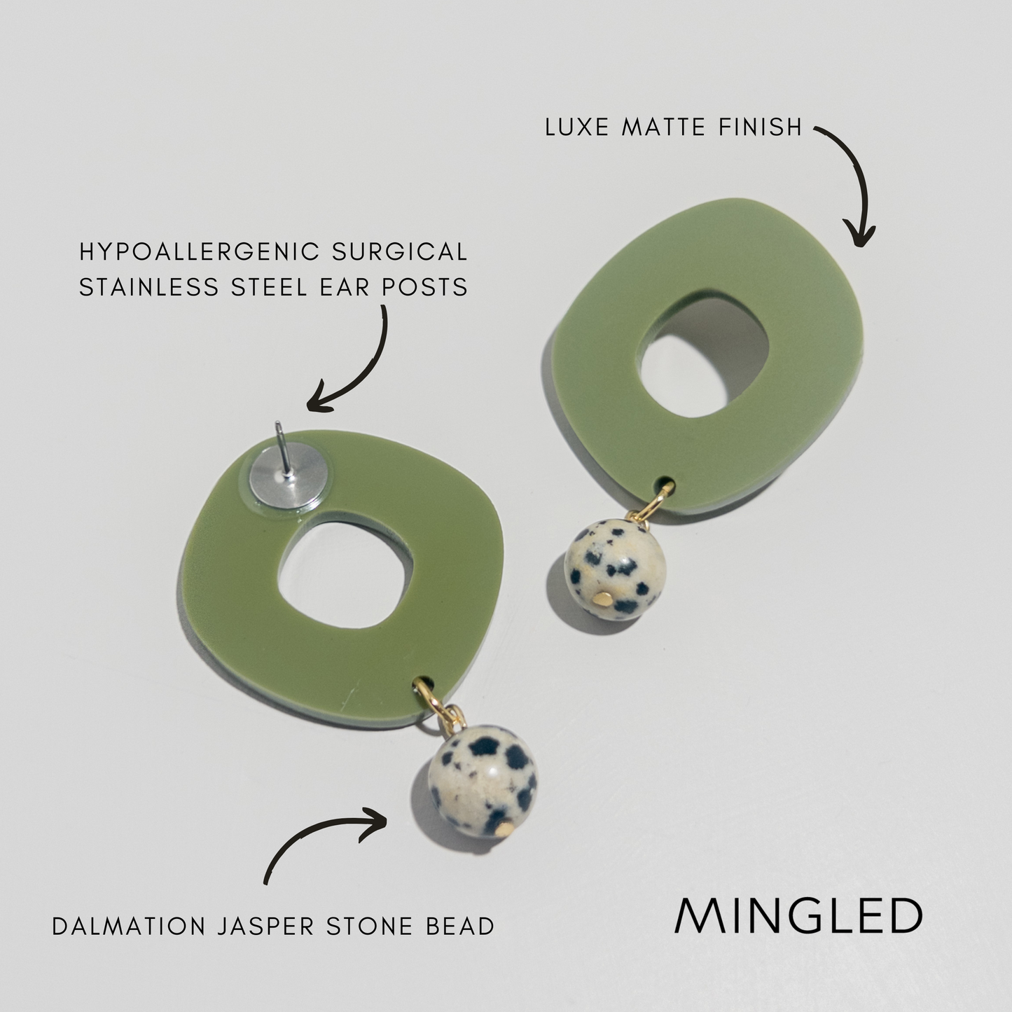Olive Green Dangle Earrings