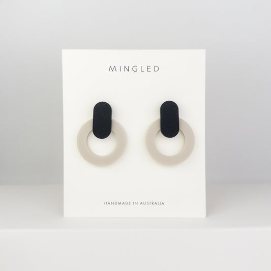 Nova Statement Stud Earrings - Ivory Beige