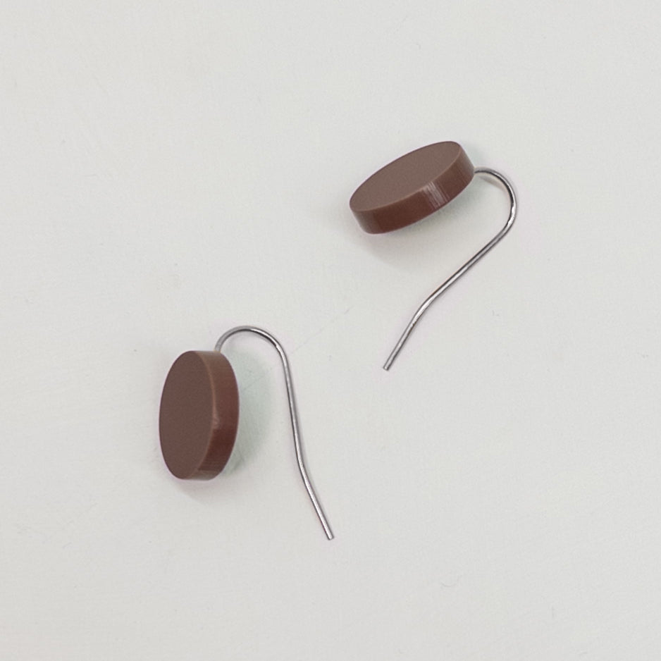 Orb Drop Earrings - Matte Nutmeg Brown