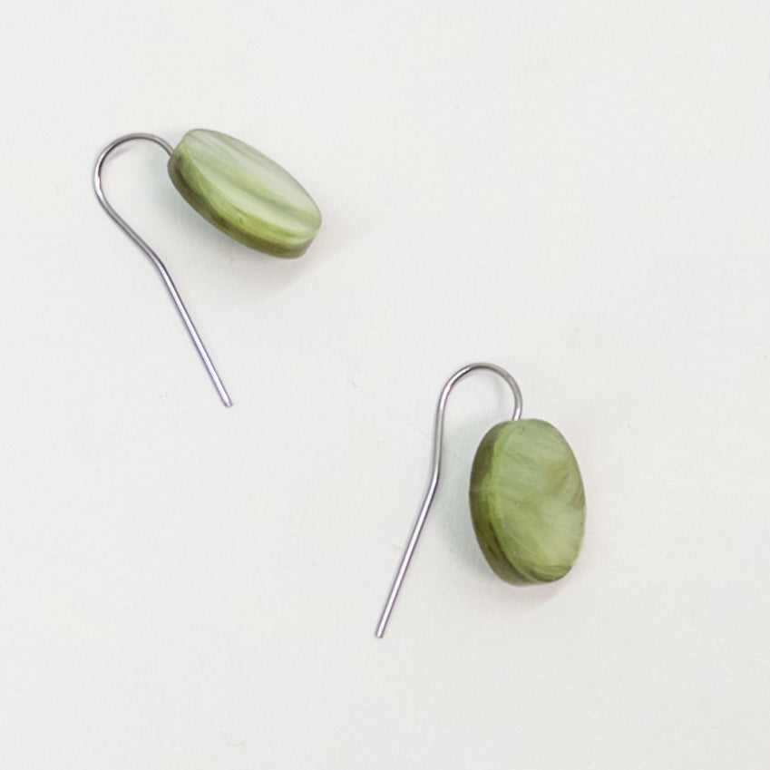 Orb Drop Earrings - Moss