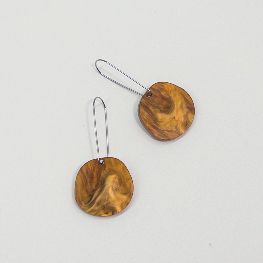 Organic Dangle Earrings - Caramel