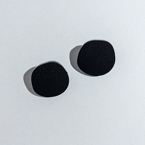 CLIP ON Organic Statement Stud Earrings - Matte Black