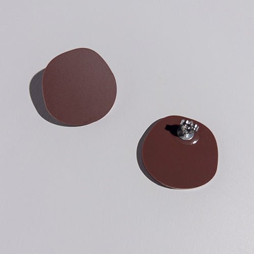 Organic Statement Stud Earrings - Burgundy - Mingled