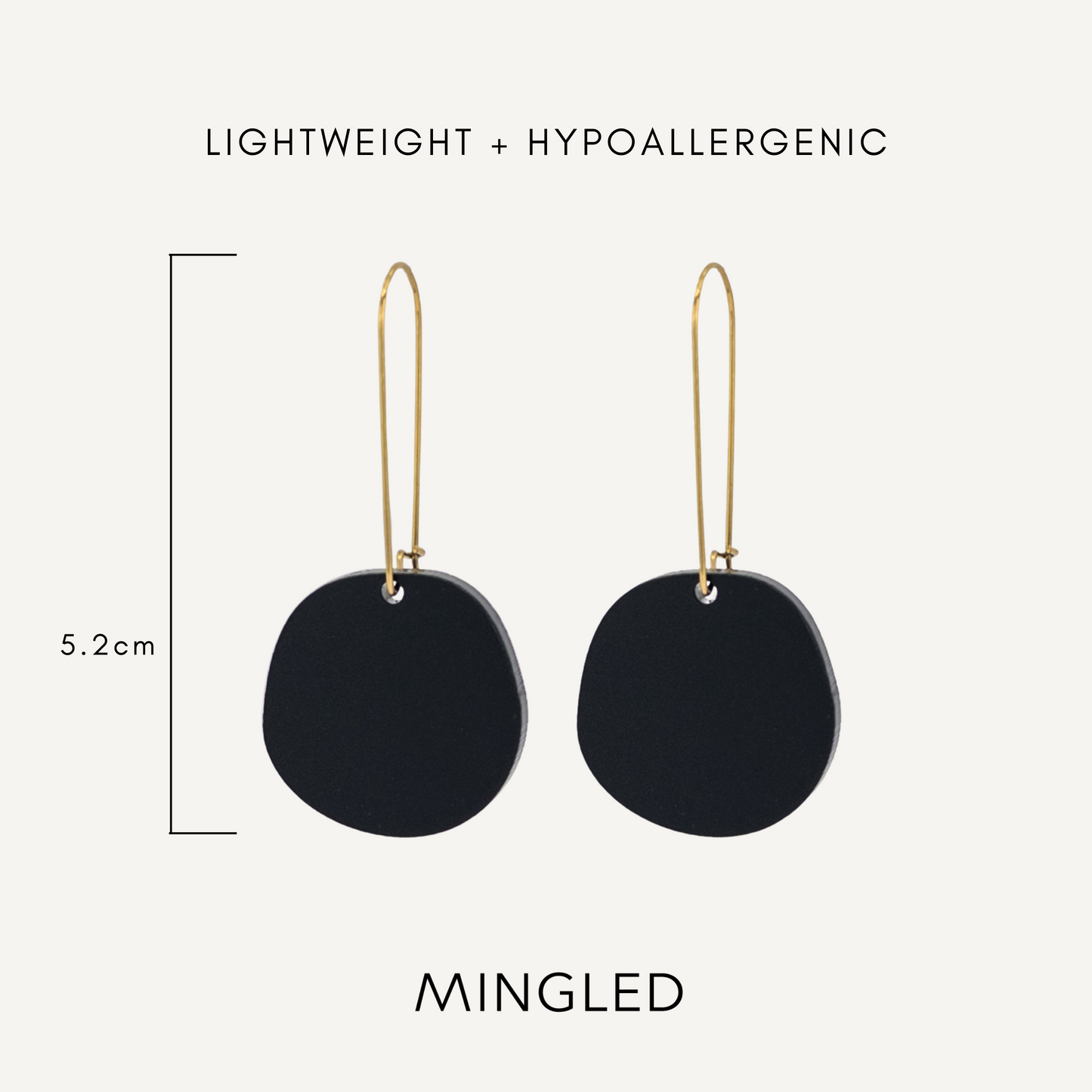 Organic Dangle Earrings - Black