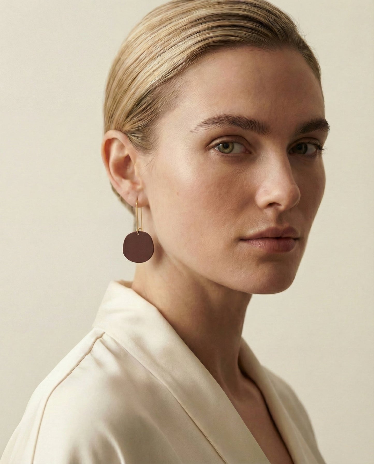Organic Dangle Earrings - Merlot - Mingled