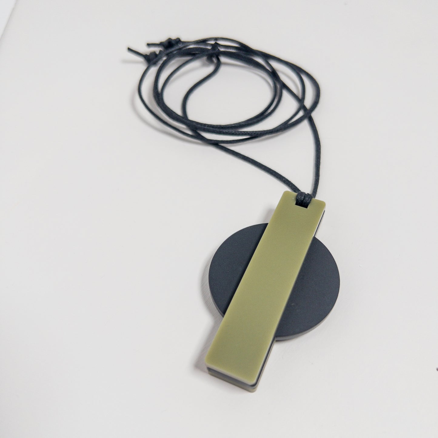 Orion Pendant Necklace - Black and Olive Green