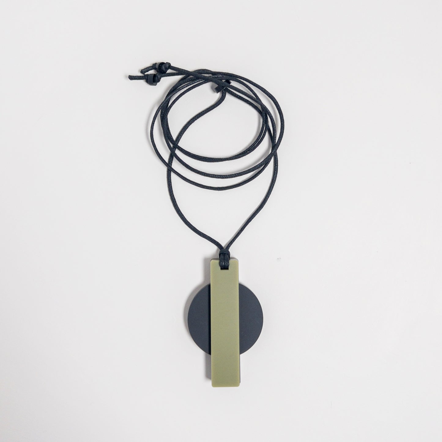 Orion Pendant Necklace - Black and Olive Green