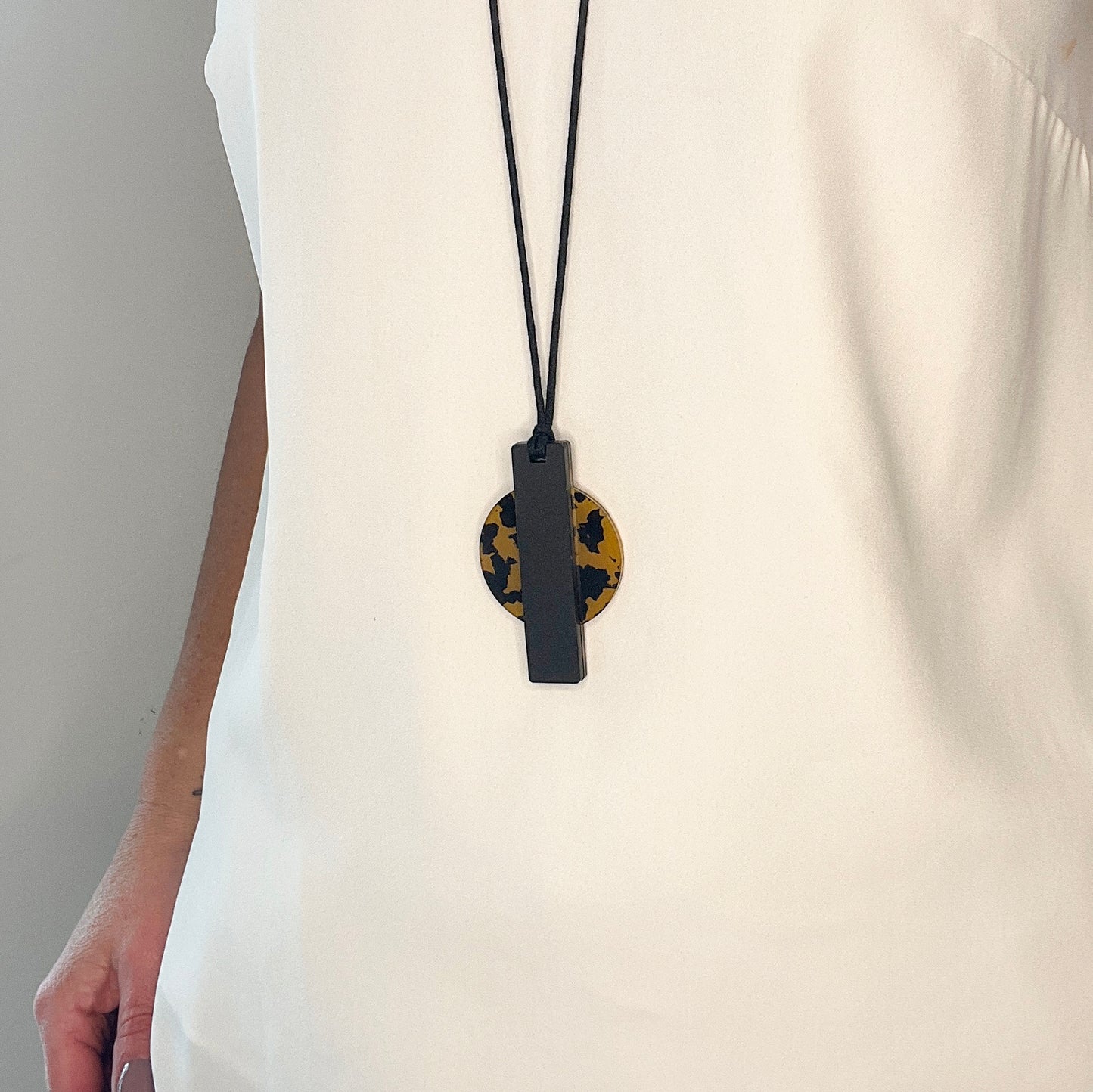 Orion Pendant Necklace - Tortoise Shell and Black