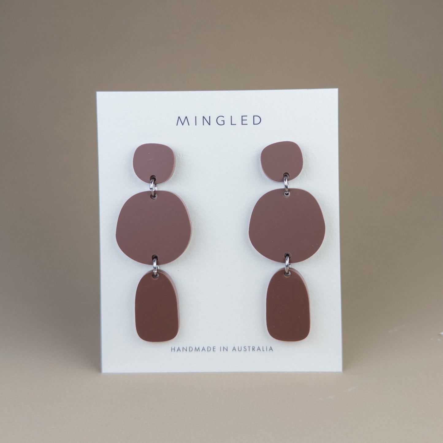Petra Statement Dangle Earrings - Burgundy - Mingled