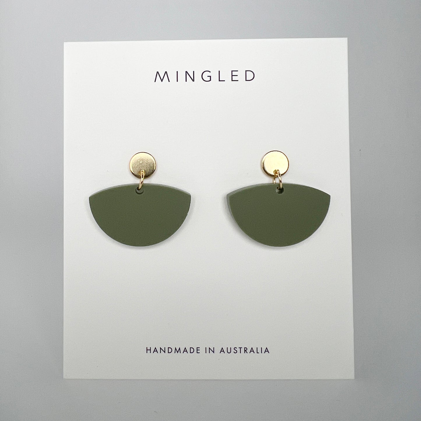 Petticoat Minimalist Dangle Earrings - Olive Green