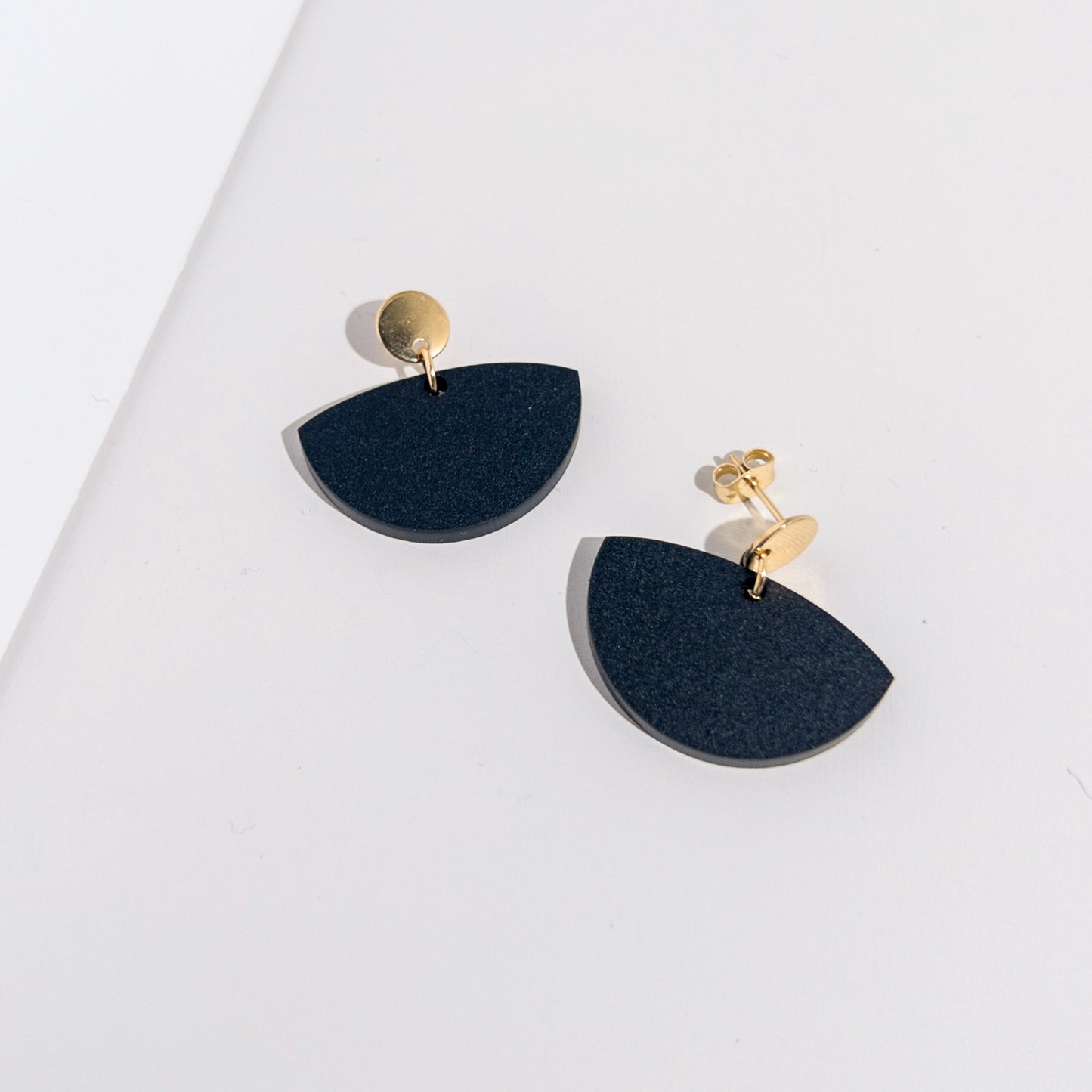 Petticoat Minimalist Dangle Earrings - Black