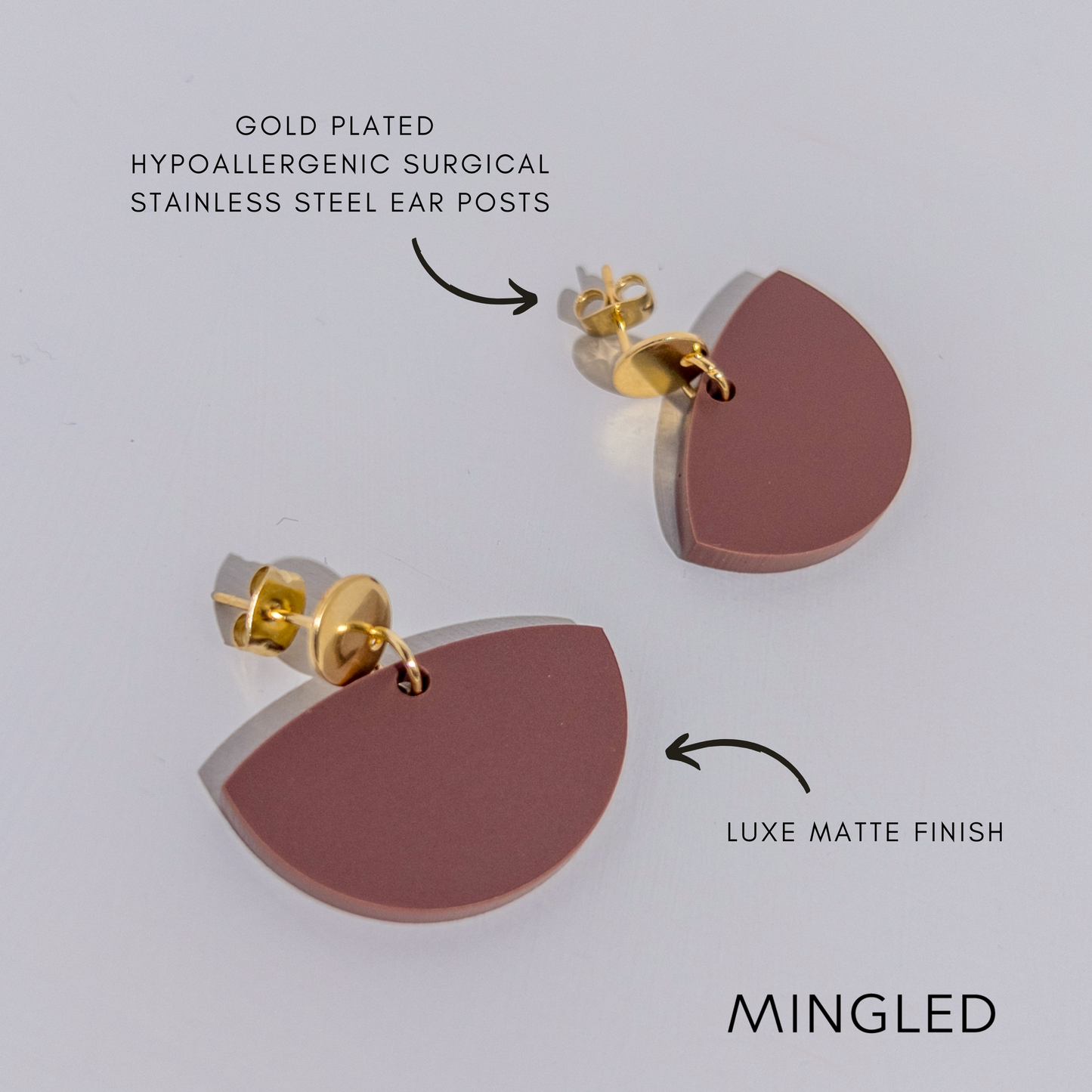 Petticoat Minimalist Dangle Earrings - Nutmeg