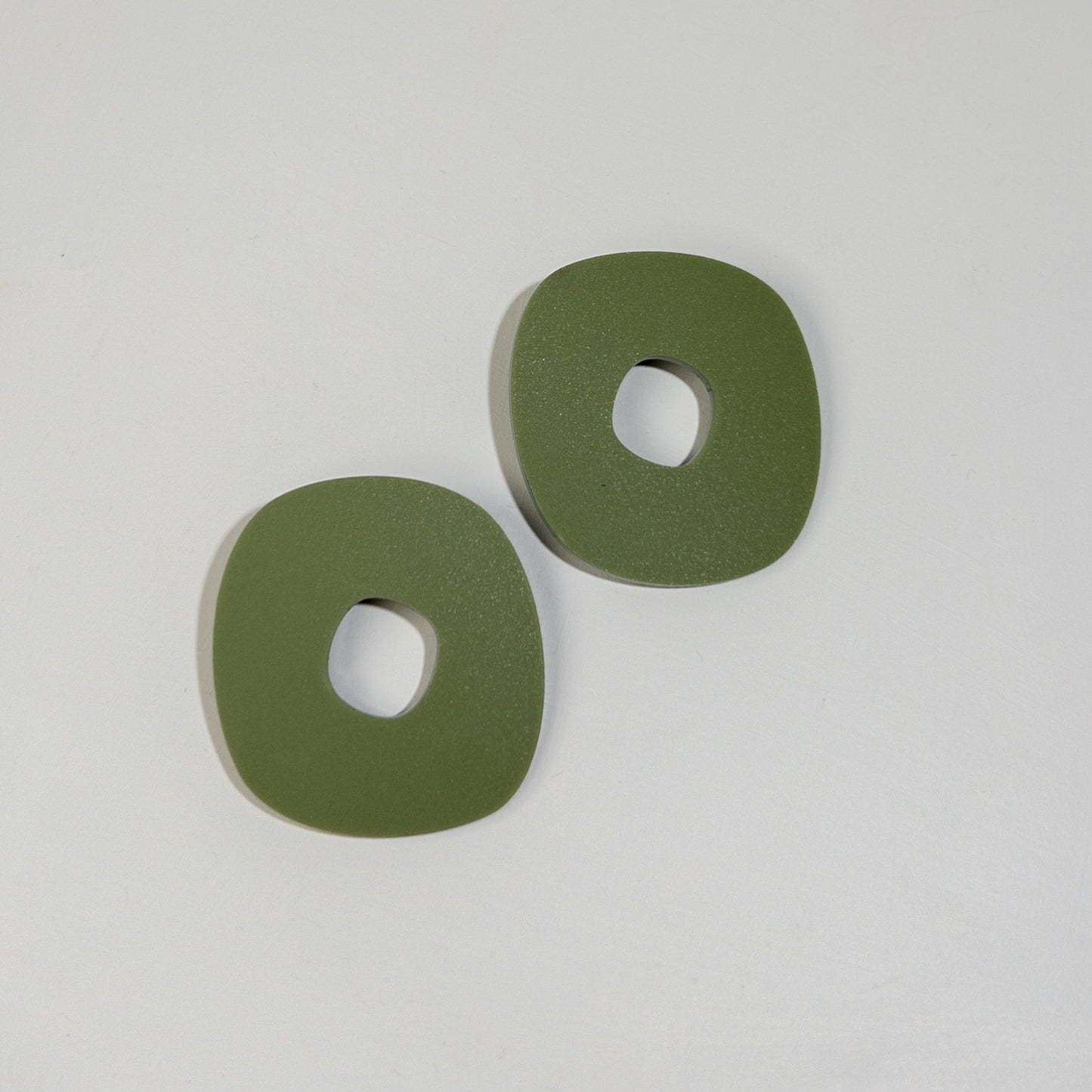 Roca Big Statement Studs - Olive Green