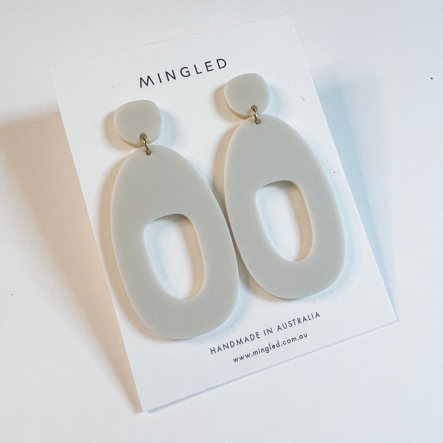 SOKO Large Statement Earrings - Ivory Beige - Mingled