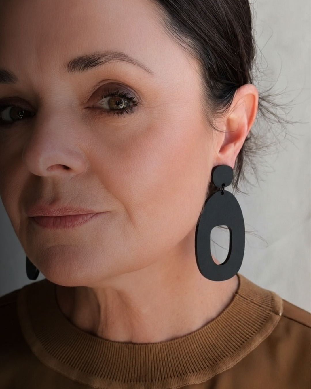 SOKO Statement Earrings - Matte Black - Mingled