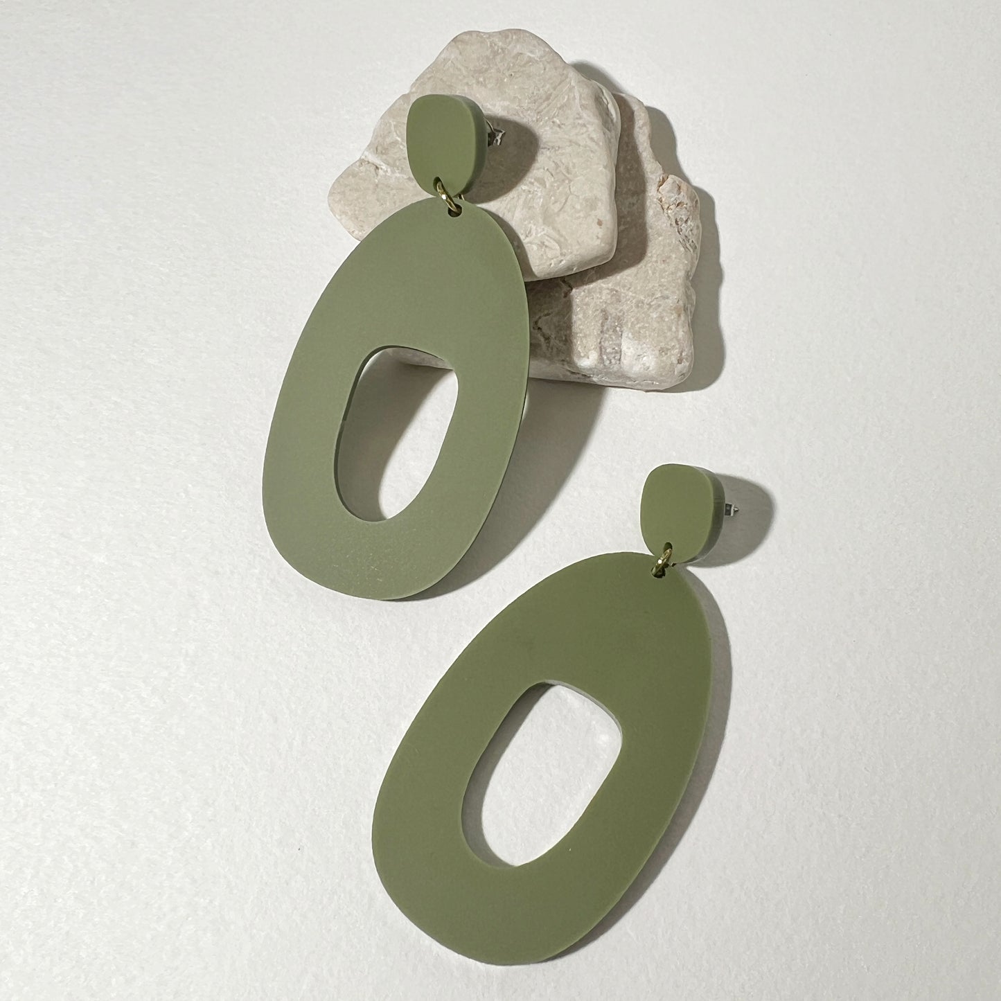 SOKO Large Statement Earrings - Olive