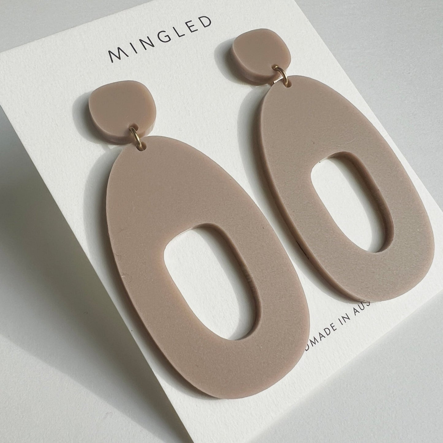 SOKO Large Statement Earrings - Taupe - Mingled