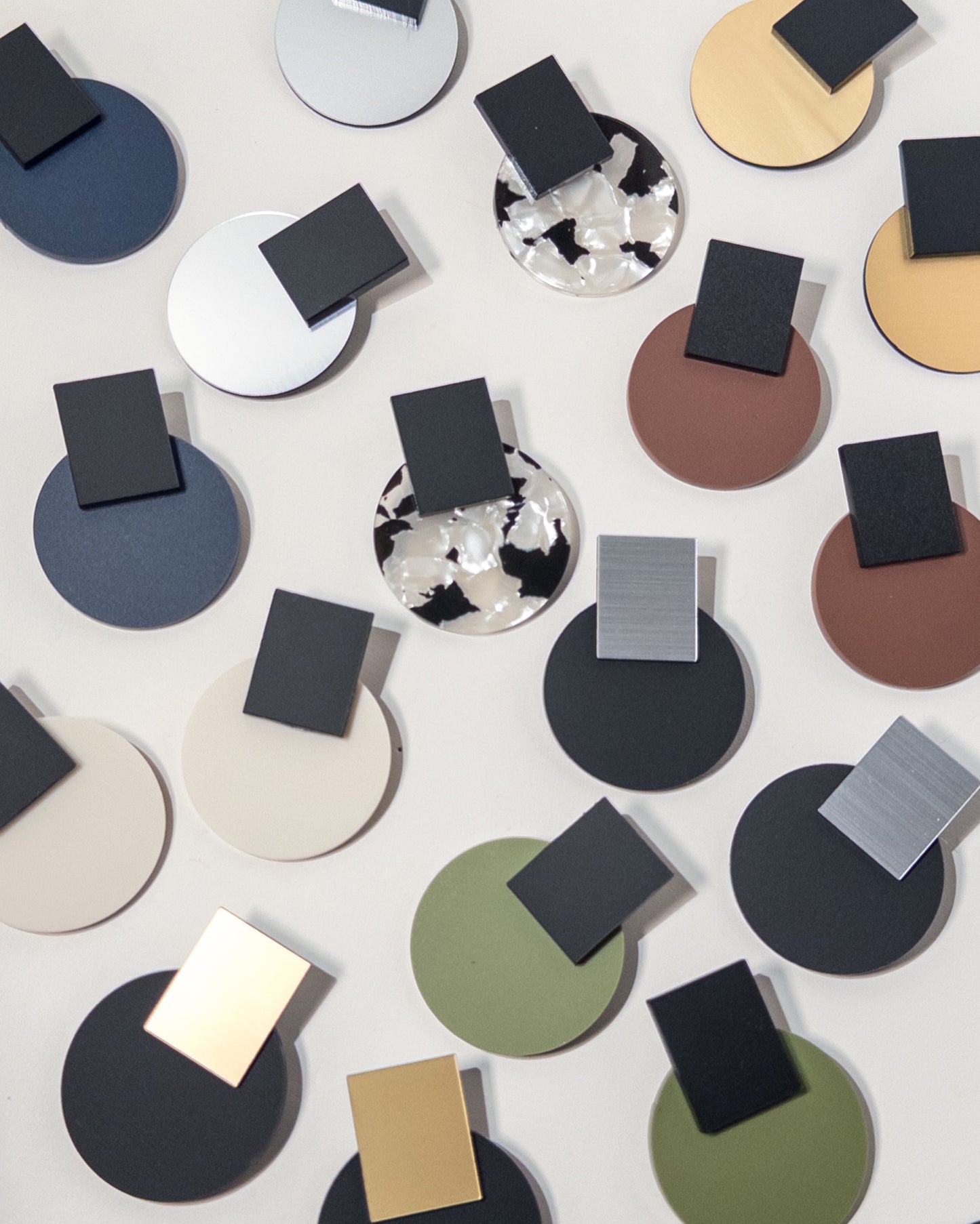 Solara Olive Green and Black Statement Earrings