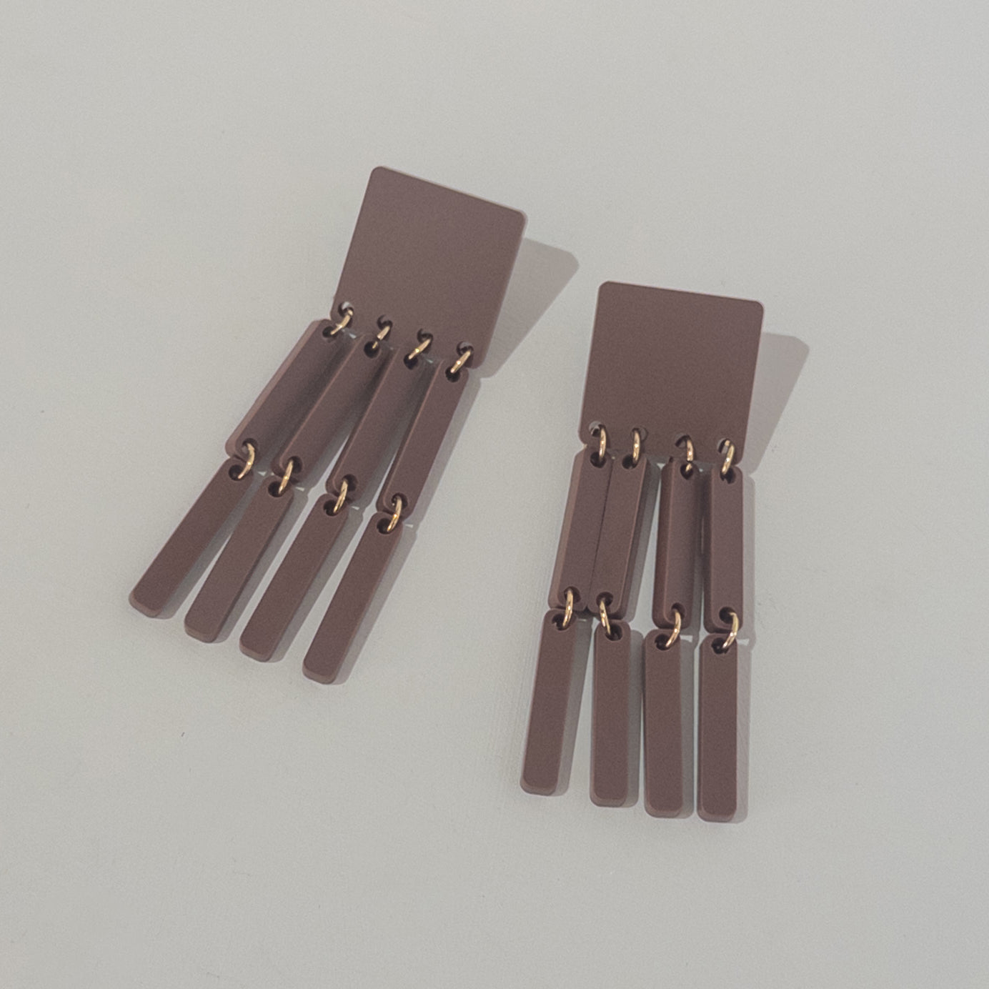 Square Tassel Earrings Burgundy