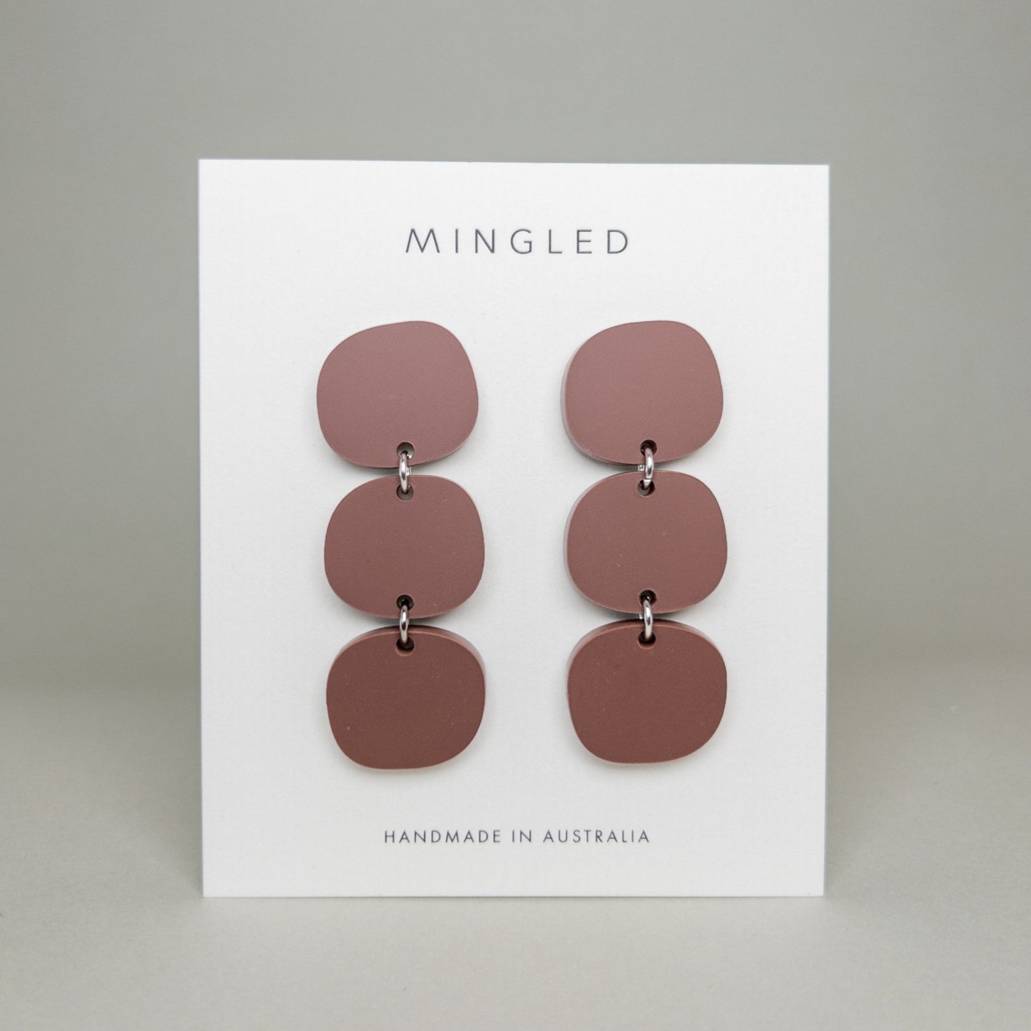 Triple Stack Dangles - Matte Nutmeg Brown - Mingled